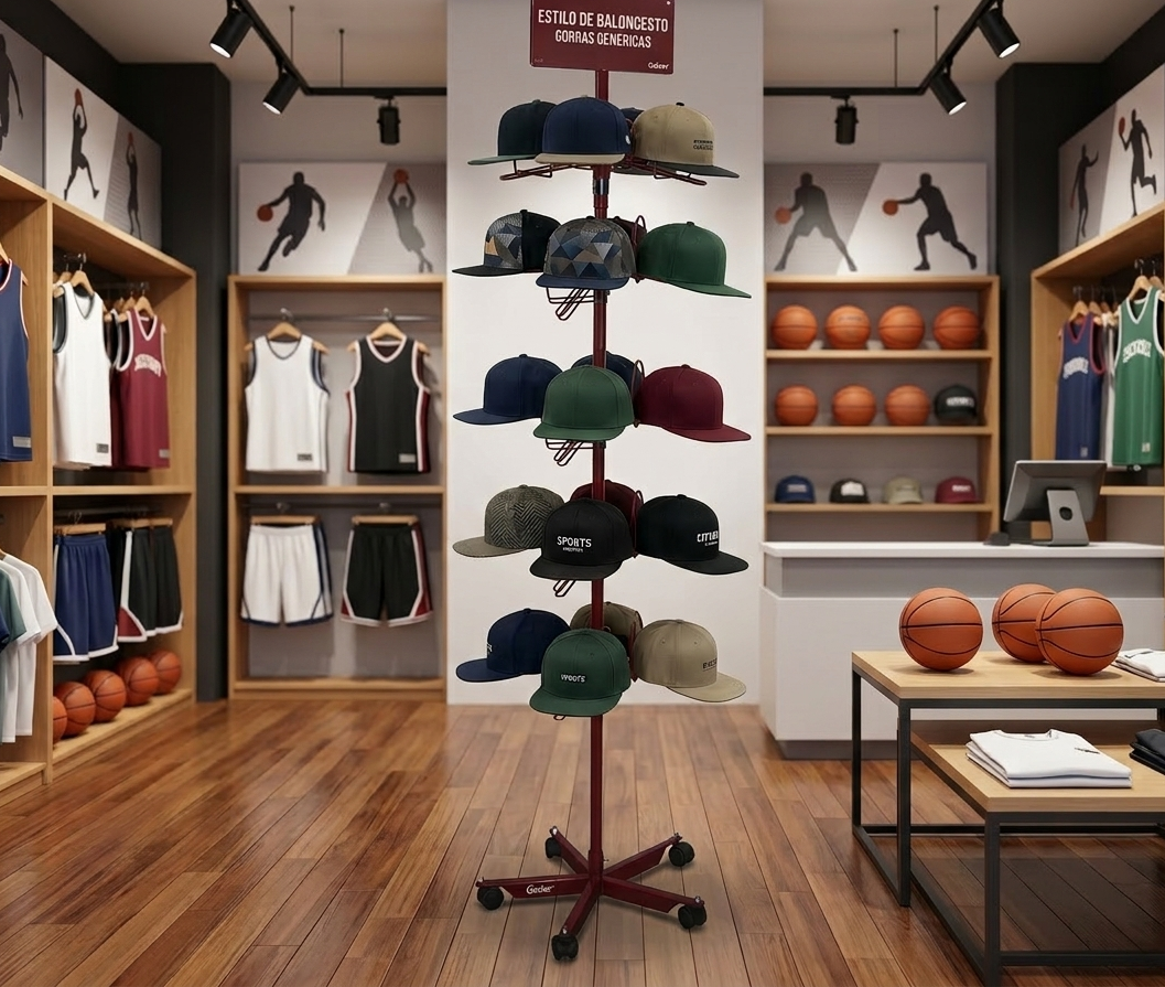 Expositor de gorras giratorio con ruedas Ref 11150 Galser