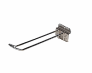 Gancho doble panel lama Ref. 11254 de acero reforzado en acabado zincado, Talleres Galser.