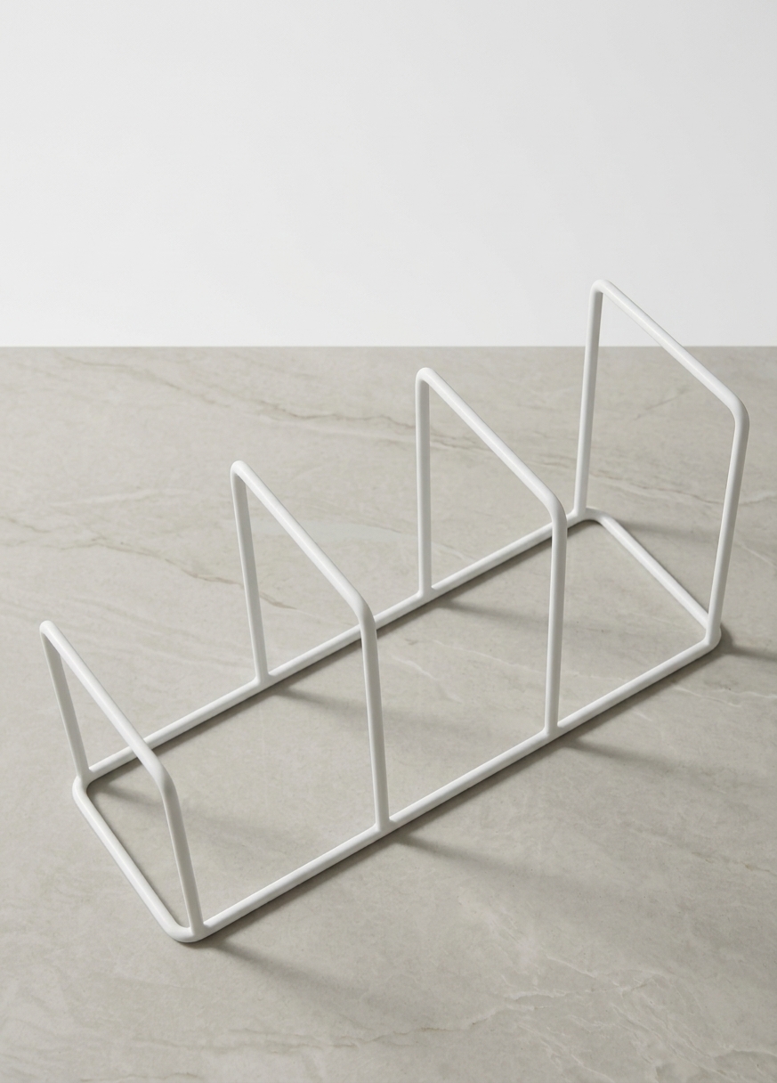 expositor para sabanas de sobremesa en blanco con tres packs